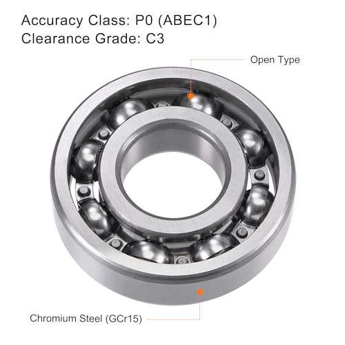 uxcell 6306 Deep Groove Ball Bearings 30x72x19mm Chrome Steel, Open Type - size: 30x72x19mm