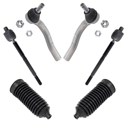 TRQ Front Driver & Passenger Side Inner & Outer Steering Kit Steering Rack - style: PSA27272