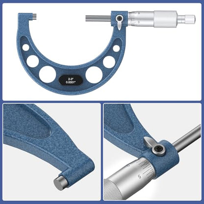 HDLNKAK Outside Micrometer 0-3", 0.0001" Graduation Micrometer Set - color: 3-piece set 0-3''
