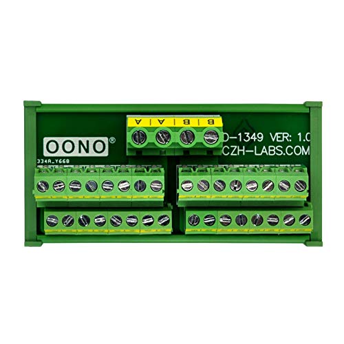 Screw Terminal Block Power Distribution Module (2x16 Position, DIN Rail Mount) - size: 2x16 Position, style: DIN Rail Mount
