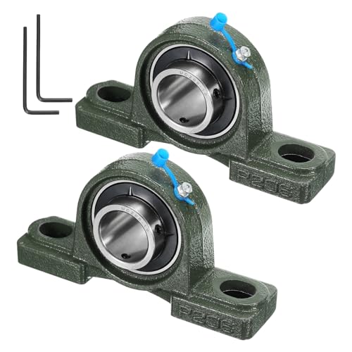 uxcell 2pcs UCP206-19 Pillow Block Bearings 1-3/16 inch Bore Self Alignment, Solid Cast Iron Base Mounted Chrome Steel Bearings - size: UCP206-19