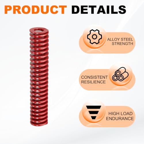 HARFINGTON 2pcs Die Spring 3/4" OD x 4" Free Length SMH4016, Red - size: 3/4" OD x 4" Free Length