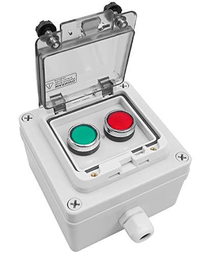 660V Start Stop Push Button Switch Box Red Green IP67 - size: Red Stop + Green StartA