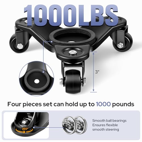 KEDSUM 1000LBS Furniture Dolly, 8 in Heavy Duty Moving Dolly with 3 Wheels - size: 8 inch