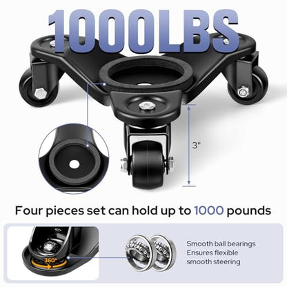 KEDSUM 1000LBS Furniture Dolly, 8 in Heavy Duty Moving Dolly with 3 Wheels - size: 8 inch
