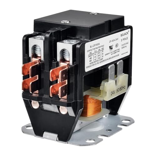 BOJACK 2 Poles FLA 40 Amp Coil 24 VAC Air Conditioner Condenser Compressor Contactor AC Definite Purpose Contactor - size: 2P 40A 24V