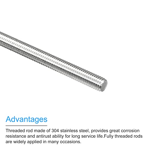 MECCANIXITY Fully Threaded Rod M8x150mm 1.25mm Thread Pitch Right Hand Rods - size: M8 x 150mm