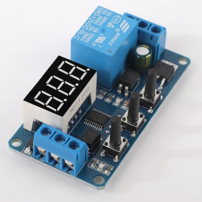 DROK 12V Timer Relay, LED Display 4-Mode On-Off Automotive Time Delay Relay, Electric Delay Timer Switch 0.1s to 999min - size: 1pcs