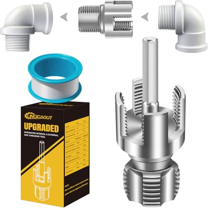 Internal & External Pipe Threading Tool, PVC Pipe Threader, Pipe Threading Tool, 1/2'' 3/4'' Dies Electric Drill Compatible for Home Repair (2PCS) (1/2（DN15)) - size: 1/2（DN15)