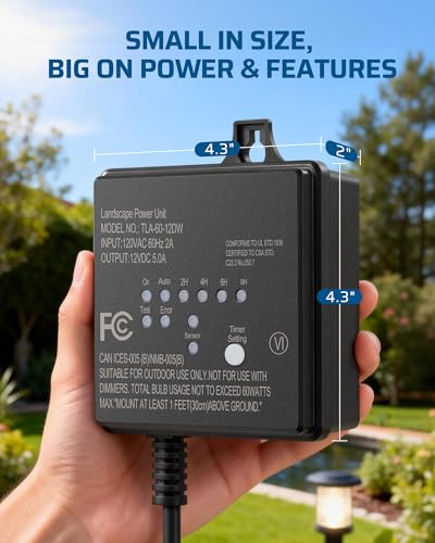 DEWENWILS 60W Outdoor Low Voltage Transformer, 120V AC to 12V DC - style: Photocell 60W