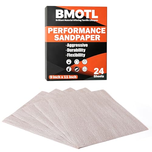 Aluminum Oxide Sandpaper Sheets 9x11, 150 Grit 24 Pack
