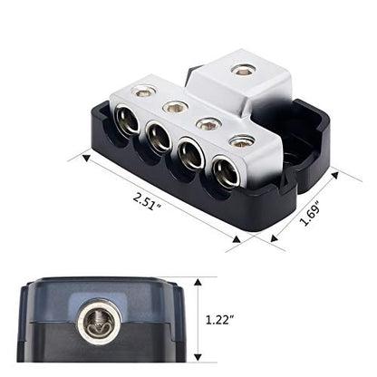 Recoil DB14P 4 Way Power Distribution Block Ground Block Car Audio 2 Pack - style: 4 Way Power Distribution Block 2PCS