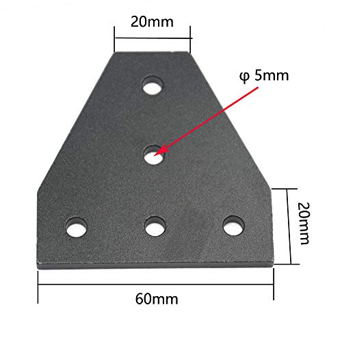 8Pcs Black 2020 Profile Connector Corner Bracket Outside Joint Board Plate - size: 2020 8 Pcs T