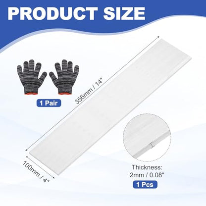 uxcell Square Aluminum Flat Bar with Gloves 0.08"x4"x14"/2x100x356mm - size: 0.08" x 4" x 14"/2 x 100 x 356mm