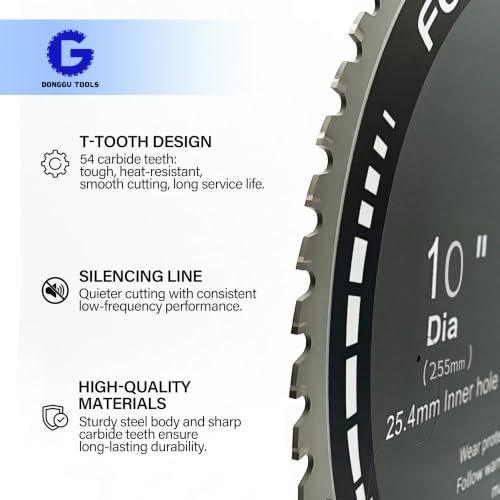 10 in Metal Circular chop Saw Blade for Evolution Saw Carbide Cutting Blade - size: 10inch-54T