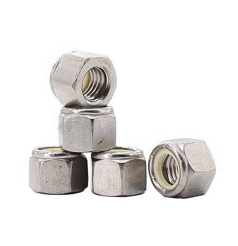 5pcs 3/4-10 Nylock Nylon Inserted Self Locking Nuts Stainless Steel 304 Plain Finish - size: 3/4-10 5pcs