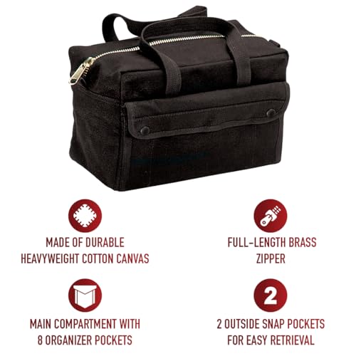 Rothco Mechanics Tool Bag with Brass Zipper - color: Black