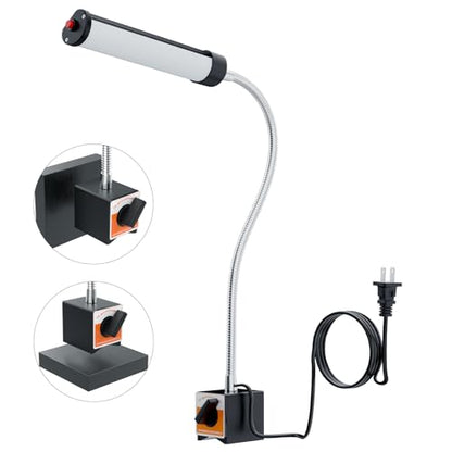 24W LED Magnetic Work Light, 2400 Lumen Flexible Gooseneck Work Light with Adjustable Magnetic Base, Industrial Light for Lathe CNC Milling Drillpress Sewing Machine