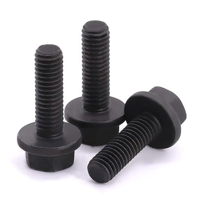 M12-1.75 x 30mm (8 pcs) Flanged Hex Bolt Screws Black Oxide Finish, 10.9 Grade Alloy Steel, Large Flange Washer Head Bolt, DIN6921/GB5789, Full Thread - size: M12-1.75 x 30mm
