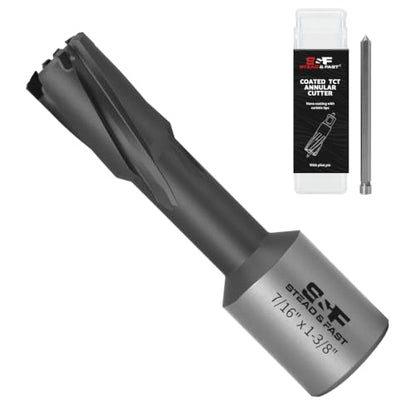 S&F STEAD & FAST Coated Carbide Annular Cutter 7/16 x 1-3/8” Depth - size: 7/16 x 1-3/8" CD