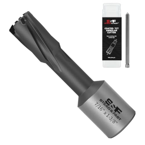 S&F STEAD & FAST Coated Carbide Annular Cutter 7/16 x 1-3/8” Depth - size: 7/16 x 1-3/8" CD