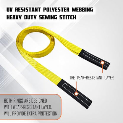 Polyester Lift Sling Web Straps 1 in x 8 ft 4000 lbs WLL 6-Pack, RUGOACE - color: 6pk yellow