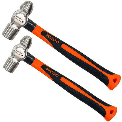 WEDO 2PCS Ball Pein Hammer Set,0.8lb+1lb(340g+450g),Stainless Steel Ball Peen Hammer Set With Fiberglass Handle,Die-forged,Shock-resistant,Corrosion Resistant - size: 0.8lb+1lb(340g+450g)