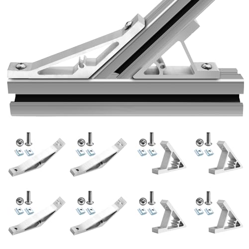 8Pcs 2020 45/135 Degree Corner Bracket Connector 2020 Extrusion Hardware T-Slot V-Slot Accessories with Screws and Nuts for 2020 Aluminum Extrusion Angle 3D Printer Framing Accessories Silver - size: 2020S