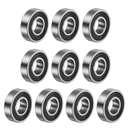 uxcell R8-2RS Deep Groove Ball Bearing, 10pcs 1/2" x 1 1/8" x 5/16" Chrome Steel Z2 Double Rubber Sealed Bearing - size: 1/2" x 1 1/8" x 5/16"