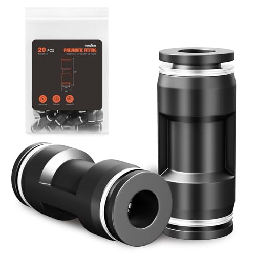 TRILINK 1/2" OD Push to Connect Fittings – Air Line Straight Connectors, Quick Connect Pneumatic Fittings, Push Lock Air Hose Fittings for Compressor, Air Tools & Tubing (20 PCS) - color: 1/2" OD, size: Straight(20pcs)