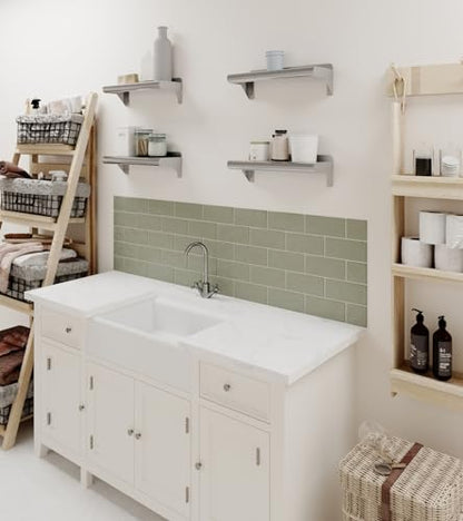 AmGood Narrow 6 in. Deep x 16 in. Wide Stainless Steel Wall Mount Shelf with Backsplash - Bathroom, Restroom & Spice Storage | NSF 18-Gauge 430 | Bullnose Edge, Brackets Included - size: 16 in. x 6 in.