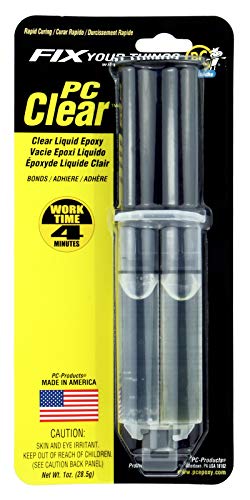 PC Products PC-Clear Epoxy Adhesive Liquid, 1oz Double Syringe, Clear 70147 - size: 1 oz Double Syringe, 1-Pack