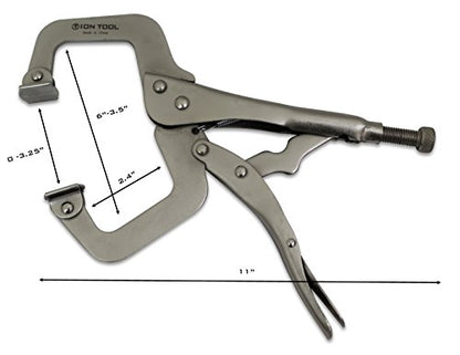 6 Pack - 11” C-Clamp Locking Pliers, Swivel Pads