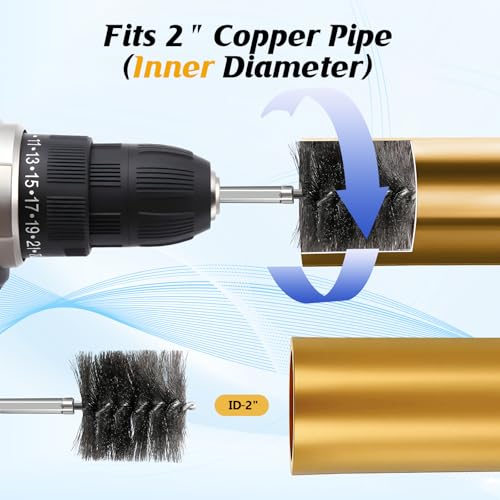 Copper Pipe Cleaner for Drill Set, 2", Blue - color: Blue, size: 2"