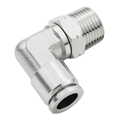 Beduan Push to Connect Fitting Elbow, 1/4" Tube OD x 1/8" NPT Male 90 Degree Elbow Adapter 304 Stainless Steel Air Union Fitting - size: 1/4"Tube OD-1/8"NPT, style: 1Pc