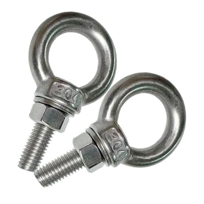 Shoulder Eye Bolt, 2 PCS M10 Heavy Duty Lifting Ring 1.2" Threaded Eyebolt Lifting Ring Eye Bolts with Nuts and Flat Washers(Thread Length 30mm) - size: m10x30(2pcs)