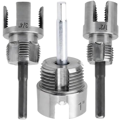 3Pcs PVC Pipe Threader Tool - 1/2" & 3/4" & 1" Dual-Function Internal External Pipe Threading Tool for Water Pipe (1/2" & 3/4" & 1") - size: 1/2" & 3/4" & 1"