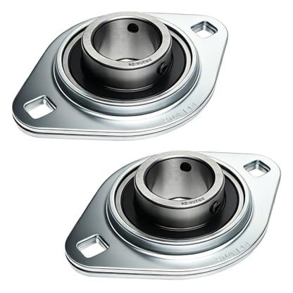 2 Pack SBPFL208-24 Pillow Block Bearings 1-1/2" Bore Bearing Units Steel Flange Mounted Bearing Housing Pressed Steel Flange Bearing (SBPFL208) - style: SBPFL208-24
