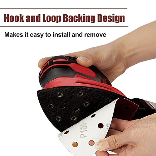 30 Pcs Mouse Detail Sander Sandpaper 6 Hole, 100 Grit Hook and Loop Detail Sandpaper, for Metal Woodworking Grinding Polishing - style: 100 Grit