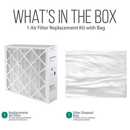 20x20x4 Air Filter Replacement - FC100A1011 HVAC Furnace Filters with Merv 11 Filter Media, AC Filter with Homequip Disposal Bag (1 Pack) - size: 1 Pack
