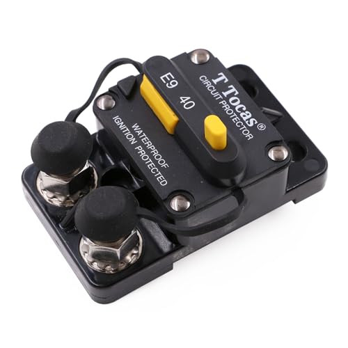 E9 3/8" Studs 40 Amp Circuit Breaker w/Manual Reset Waterproof UL - size: 3/8" Studs -40A