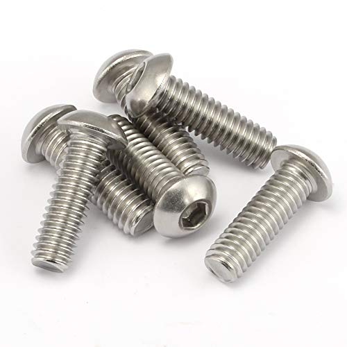 #6-32 x 1/2" Button Head Socket Cap Bolts Screws, Stainless Steel 18-8 (304), Bright Finish, Allen Hex Drive, 100 PCS - size: 6-32 x 1/2"