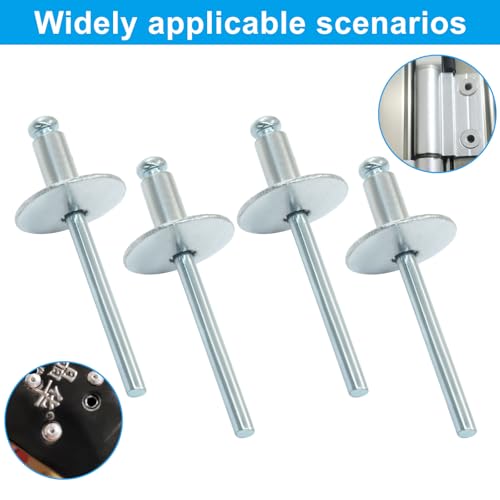 Aluminum Blind Rivet 3/16" x 3/8", 100 Pcs - size: 3/16" x 3/8"