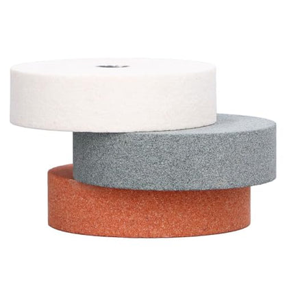 3 Inch Silicon Carbide Grinding Wheels 3 Pack – Abrasive Polishing Discs for Bench Grinders, Sharpening Metal Wood Glass and Lawn Mower Blades