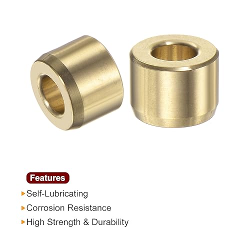 HARFINGTON 2pcs Sleeve Bearings 1/4" Bore 1/2" OD 3/8" Length Wrapped Oilless Bushings Brass Alloy for Transmission Conveyor Systems - size: 1/4" x 1/2" x 3/8"