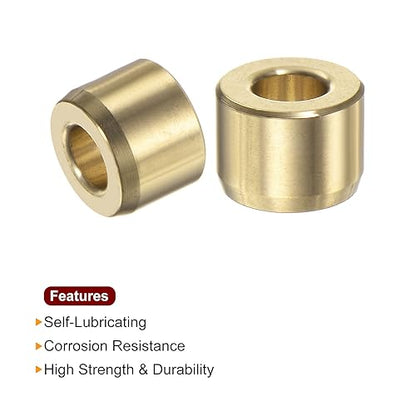 HARFINGTON 2pcs Sleeve Bearings 1/4" Bore 1/2" OD 3/8" Length Wrapped Oilless Bushings Brass Alloy for Transmission Conveyor Systems - size: 1/4" x 1/2" x 3/8"