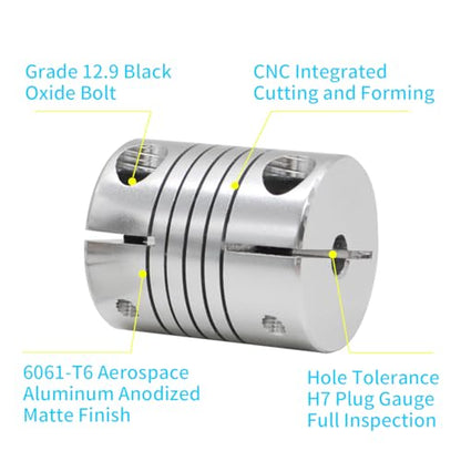 2 Pieces 10mm to 12mm Stepper Motor Shaft Coupling 30mm Length 25mm Diameter Shaft Coupler Aluminum Alloy Joint Connector for 3D Printer CNC Machine DIY Encoder - size: 10mm to 12mm
