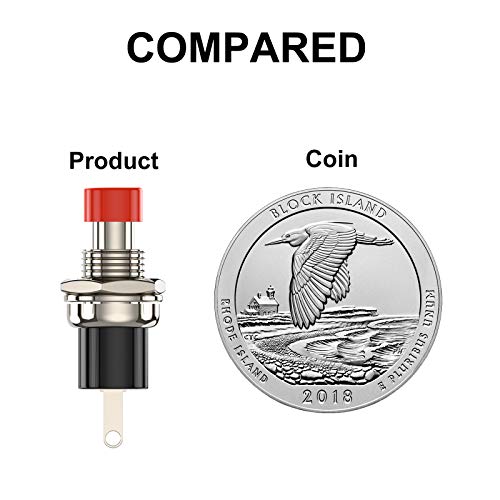 Momentary Push Button Switch, 1A 250VAC SPST Mini Pushbutton Switches Normally Open(NO) Black Cap - 10pcs - color: black, size: NO-10