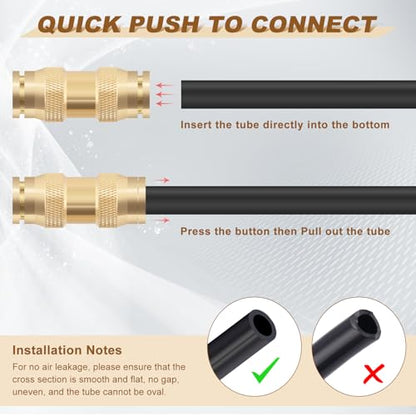 26PCS 1/4" 3/8" 1/2" Brass Dot Air Line Fittings Kit, Straight Union - size: 1/4" + 3/8" + 1/2"