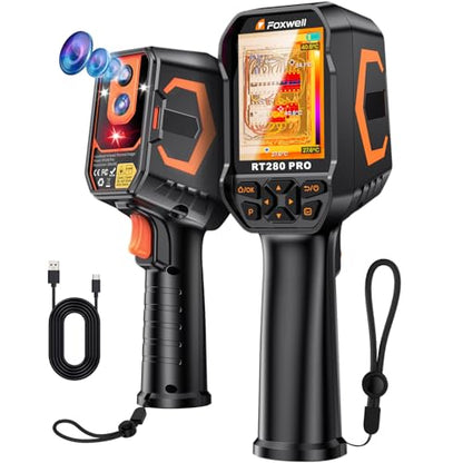 FOXWELL RT280 PRO Thermal Imaging Camera, Dual-Lens, 512 x 384 TISR, Black